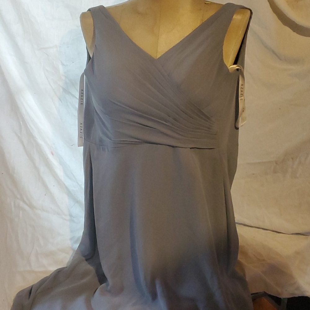 Long, light blue formal dress